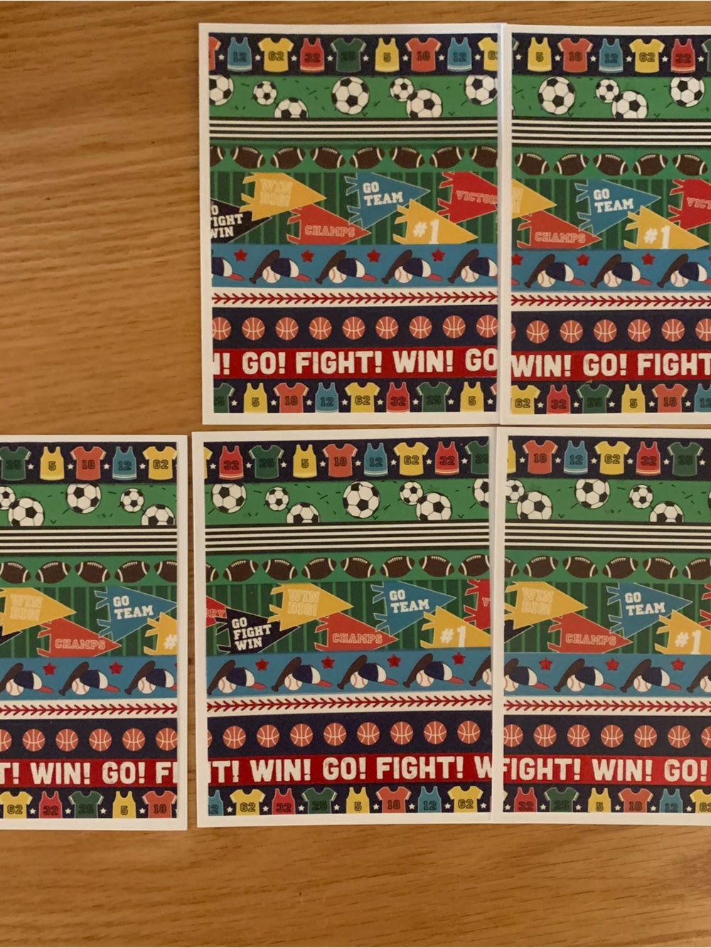 Stamped Sports Theme Notecards - Picture 6 of 7